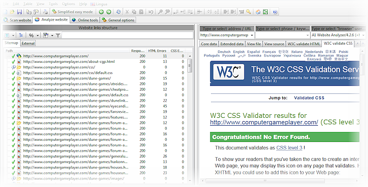 HTML and CSS validation