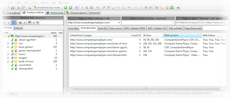 extended link information