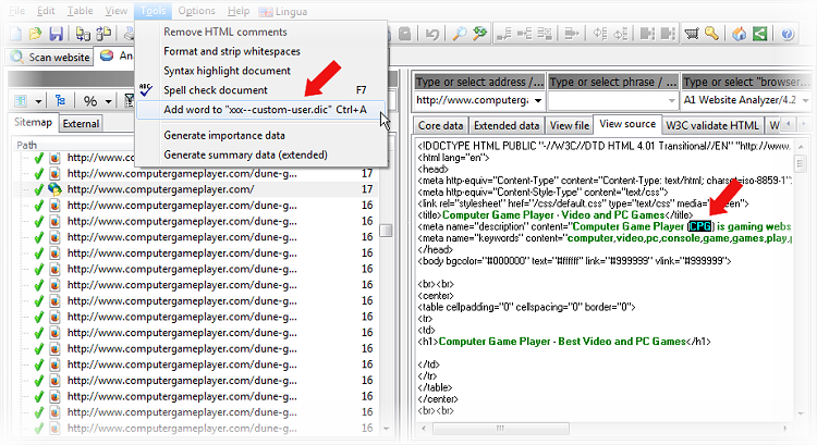 add words to spelling dictionary